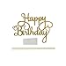 PALASASA Happy Birthday Cake Toppers. Sparkling Gold Glittery Birthday Cupcake Picks. Birthday Party Decorations