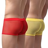 Laxier 2 Pack of Men Boxer Briefs Transparent