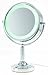 Danielle LED Lighted Two-Sided Makeup Mirror, 15X Magnification, Chrome,D125