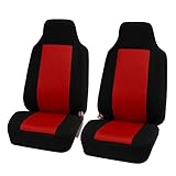 FH-FB102102 Classic Bucket Cloth Car Seat Covers Red / Black color