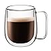 Huada Double Wall Insulated Glass Espresso Cup, 10 oz, Set of 1