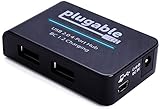 Plugable USB 2.0 4-Port High Speed Hub with 12.5W Power Adapter.