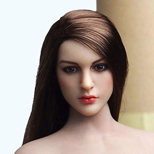 Kimi Toys 1:6 Female Head, Long Hair Girl Head Sculpt Body Dedicated Head Parts Head Model for 12" TBLeague Phicen S07C Body Figure (KT005)