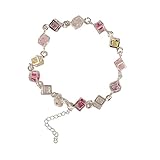 Fashion Silver Jewelry Hand Chain Bracelet Square Box With Colorful Zircon Cross