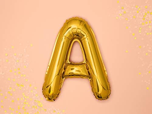 PartyDeco FB2M-A-019 Foil Balloon Letter-Gold-A-Approx. 40 cm, Letter a, Large - Image 3