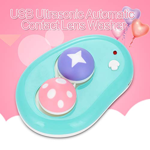 Contact Lens Cleaner Machine, Portable Ultrasonic Contact Lens Cleaner with USB Charger, Small & Portable Cute Mushroom style, Daily Care Faster Cleaning Automatic Contact Lens Washer Case Kit - Thumbnail 5