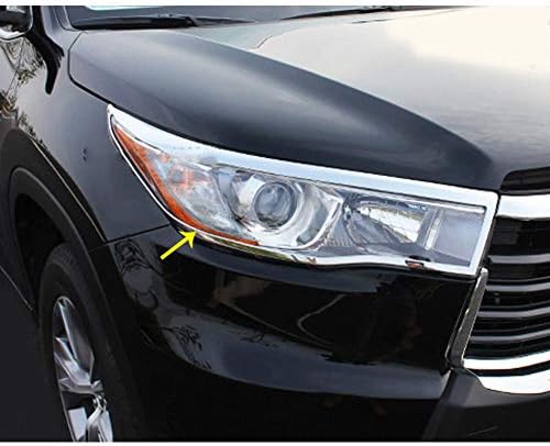 Washzd 大型家電 Washzd 車のステッカースタイリングフロントヘッドライトランプ検出器フレームabsクロームカバートリム人気2ピース トヨタハイランダー15 16 17 車 バイク B08hhk4vxr