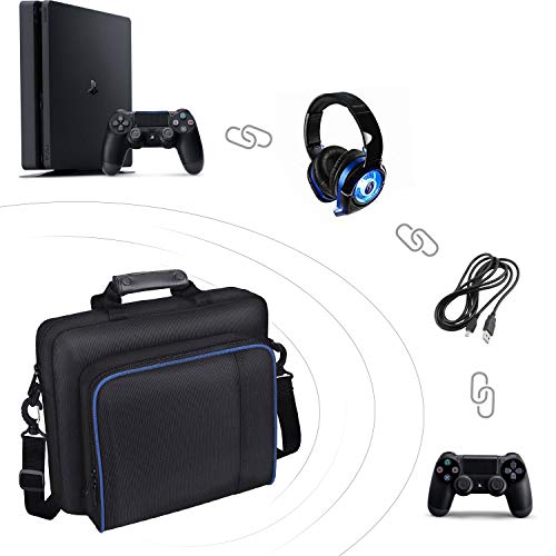 PS4 Travel Case, Multifuncional Waterproof PS4 Carrying Case Portable PS4 Bag for Sony PS4, PS4 Slim Systems and Accessories