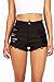 Vibrant Women's Juniors Black Denim High Waist Cutoff Shorts, Small, Black