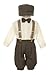 Vintage Dress Suit Bowtie,Suspenders,Knickers Outfit Set-Houndstooth-Brown