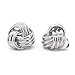 Sparkly Bride Love Knot Clip On Earrings Rhodium Plated Women Fashion