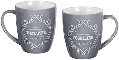 11oz Mug Set - Better Together Set Of 2 Mugs; 4"H. Wedding Gift.
