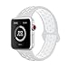 AdMaster Apple Watch Bands 42mm,Soft Silicone Replacement Wristband for iWatch Apple Watch Series 1/2/3 - S/M Pure Platinum/White
