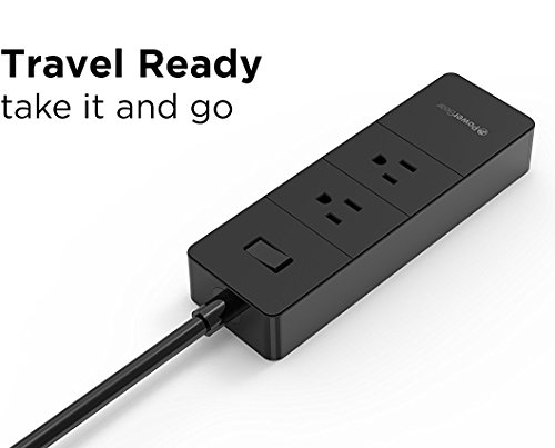 PowerBear-Travel-Adapter-Surge-Protection-Power-Converter-Strip-Charging-Station-with-USB-Ports-Global-Power-Adapter-with-3-International-Power-Adapters-Black-24-MONTH-WARRANTY
