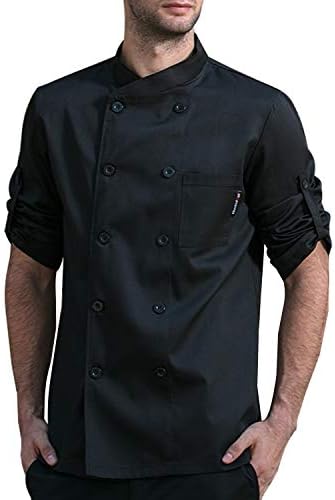 BOUPIUN Chef Coat Sleeve Adjustable Uniform Unisex Chef Jackets