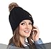Brook + Bay Pom Pom Beanie Winter Hat for Women - Faux Fur Pompom Warm, Thick & Chunky Soft Cable Knit Hats - Cute & Trendy Cold Weather Knitted Caps - Stylish & Trendy Snow & Ski Beanies for Ladies