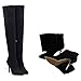 Shoe'N Tale Women Over The Knee High Stretchy Leather Thigh High Snow Boots(8.5,Suede Black)