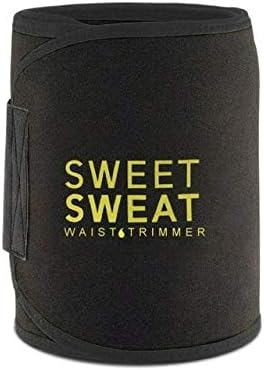 Waist trainer,Sweat Belt,Adjustable Belt with Hook and Loop Fastener for Men/Women, Size: M(Yellow) gym belt (Color : Black)
