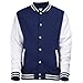 Awdis Unisex Varsity Jacket (M) (Jet Black/Heather Gray)