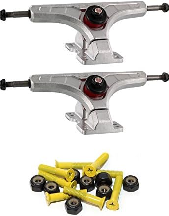 Arsenal Trucks Cast 44 Degree 165mm Skateboard Reverse Kingpin Trucks with 1" Yellow Mounting Hardware