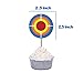 GmakCeder Birthday Gun Cupcake Topper 24 Pcs