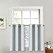 NICETOWN Greyish White Camper RV Tiers Drapes - Energy Efficient Kitchen Grommet-Top Curtain Panels for Short Window Thanksgiving Present (2-Pack, W29 x L36 with 1.2 inches Header)