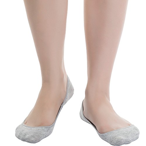 Ndoobiy 6 Pairs Women's No Show Socks Nonslip Invisible Low Cut Liner Summer Socks for Flats High Heels W1-Small Asst1