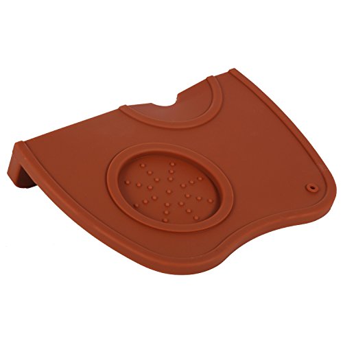 Yosoo Espresso Coffee Tamper Tamping Corner Mat Anti-Slip Silicone Pad Home Kitchen Coffee Bar Accessory Brown