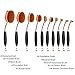 Makeup Brushes Set 10pcs Professional Oval Toothbrush Foundation Contour Powder Blush Concealer Eyeliner Blending Brush Cosmetic Make UP Brushes Tool Set