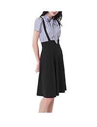 Vestido de piña plisado con falda de tirantes de cintura alta para dama