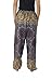 Lannaclothesdesign Women's Rose Drawstring Tassel Loose Fit Harem Style Pants Regular Brown