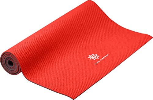 Life Energy Reversible Non-Slip Exercise Yoga Mat, 6 mm Thick