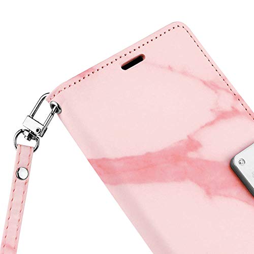 LG Stylus 4, Stylo 4 [El Lumiere Marble Wallet Case] Multi-Card Slot Wallet Case [Drop Protection] Premium Leather [Kickstand Feature] (M-Pink) - Thumbnail 5