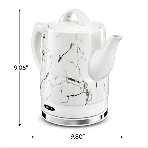 BELLA 1.5 Liter Electric Ceramic Tea Kettle with Boil Dry Protection