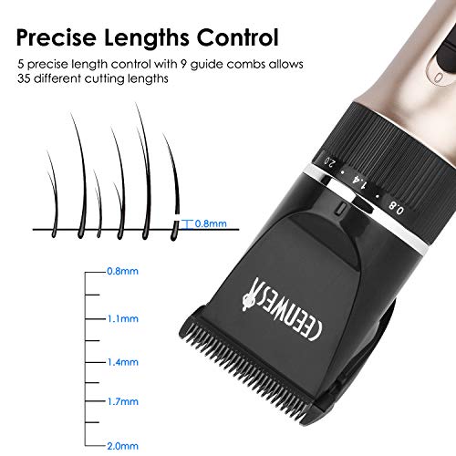 Ceenwes Hair Clippers Cordless Quiet Hair Trimmers Rechargeable Body