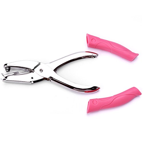 Single Hole Punch Paper Puncher with Pink Grip(Star)