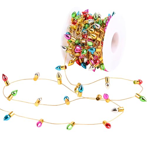 FOIMAS Mini Dollhouse Christmas Lights,Fake String Lights for Christmas Dollhouse Craft Fairy Garden Accessories