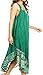 Sakkas 15009 - Alexis Embroidered Long Sleeveless Floral Caftan Dress/Cover Up - Sea Green - One Size