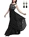 Sitengle Women Sleeveless V-Back Lace Patchwork Evening Wedding Long Dresses