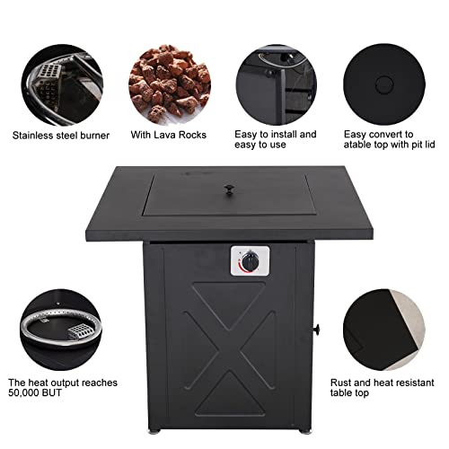 Grand Patio Propane Fire Pits 28 inch Outdoor Gas Fire Pit Table,50,000