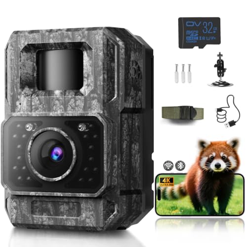 MAXDONE Wildkamera mit Handyübertragung APP, 4K 64MP Wildtierkamera