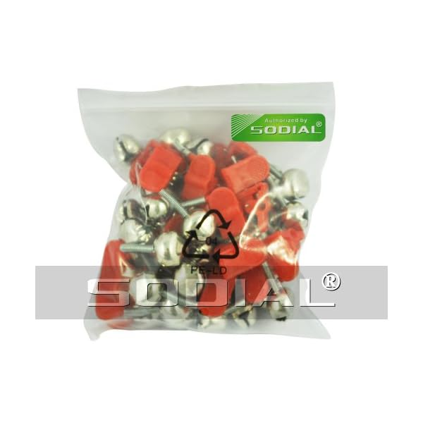SODIALR-20-Pcs-Fishing-Rod-Alarm-Dual-Alert-Bells-Red-Silver-Tone