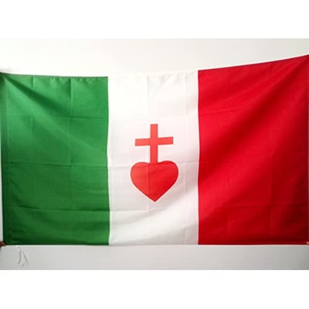 AZ FLAG - Italy Sacred Heart of Jesus Flag - 3x5 Ft - italian catholic Banner with Sleeve - 100% Polyester - Fade Resistant - Vivid Colors - 3' x 5' Feet - 150x90 Cm
