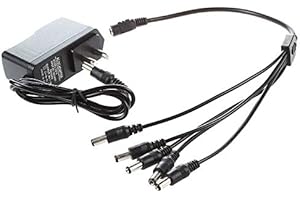 Cenroelon 9V Effect Pedal Power AC DC Adapter US Plug W/ 5 Way Chain Splitte Cable