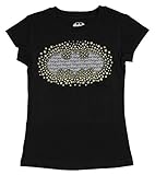 DC Super Hero Girls Batgirl Gold Star Shirt (L 10/12, Black & Gold)