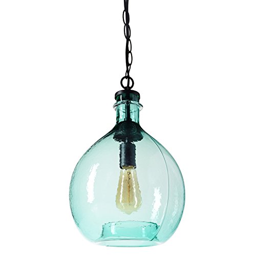 Casamotion Wavy Hammered Hand Blown Glass Pendant Light 1 Hanging