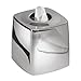mDesign Metal Square Facial Tissue Box Cover Holder for Bathroom Vanity Countertops, Bedroom Dressers, Night Stands, Desks and Tables - 2 Pack - Polished Stainless Steel