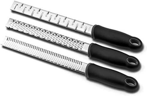 Sockeroos Professional Hand Held Cheese Lemon Chocolate Zester/Grater, Set of 3: Very Fine Shavings,Fine Shavings, Slicing