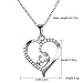 MagicW Gifts for Mom and Baby Heart Pendant Necklace Mom Gifts Charm Fashion Chain Necklace Gifts for Mom from Son Daugter