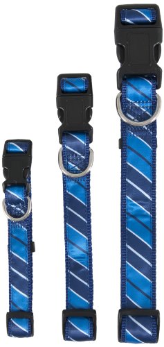 Aspen Pet 11457 Collar for Pets, 1 by 16 to 26-Inch, Stripe Blue